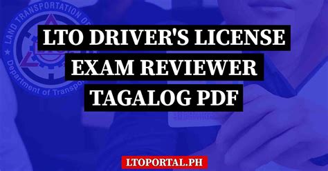 portal.lto.gov.ph exam tagalog 2023|LTO Driver's License Written Exam 2023 (Tagalog) Reviewer.